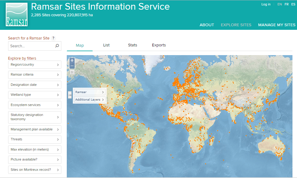 Training webinar on Ramsar Sites Information Service (RSIS)